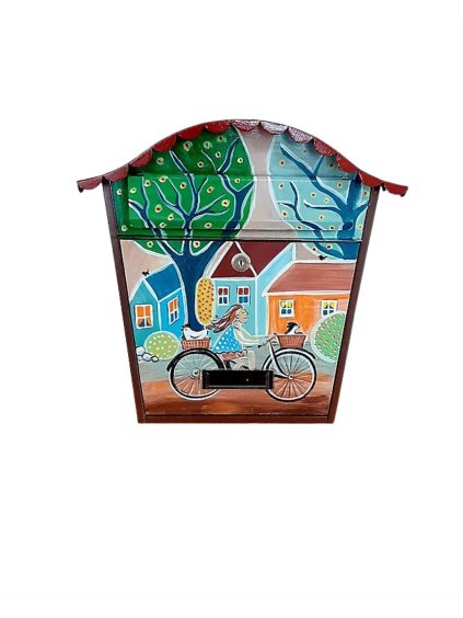 Maľovaná schránka - Bicykel v meste