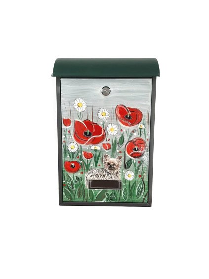 Maľovaná poštová schránka - lúčne kvety 012