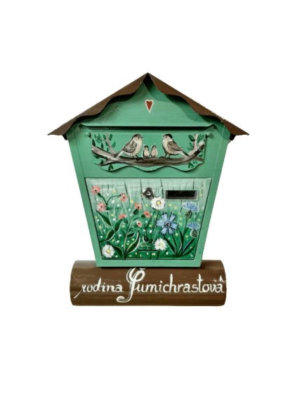 Maľovaná poštová schránka - lúčne kvety 036