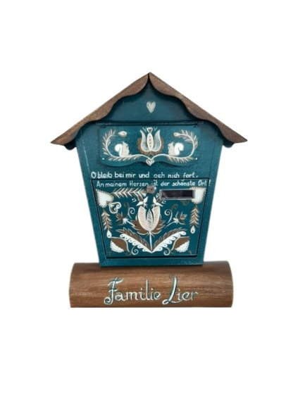 Maľovaná schránka - petrolejová