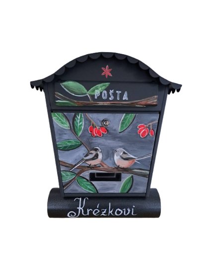 Maľovaná poštová schránka - Vtáčiky dlhochvosté
