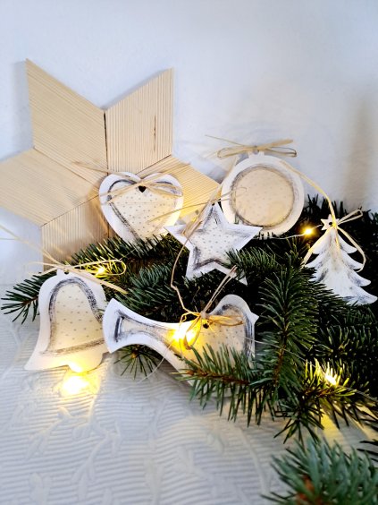 Weihnachtsschmuck für den Baum, handbemalt (5er-Pack)