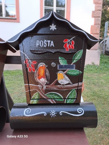 Poštová schránka maľovaná - dva vtáčiky
