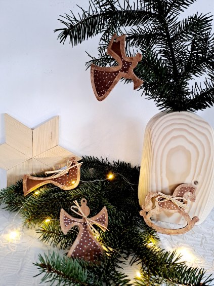 Weihnachtsschmuck für den Baum, handbemalt (5er-Pack)