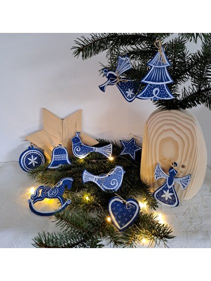 Weihnachtsschmuck für den Baum, handbemalt (5er-Pack)
