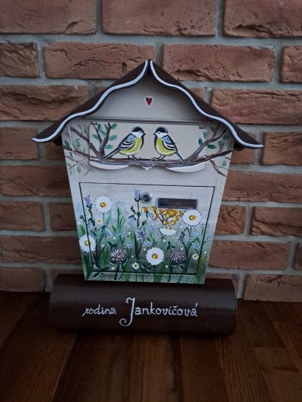 Maľovaná poštová schránka - lúčne kvety 010