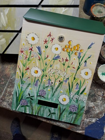 Bemalter Briefkasten – Wiesenblumen 031