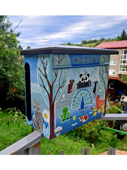 Maľovaná poštová schránka - zvieratká 041