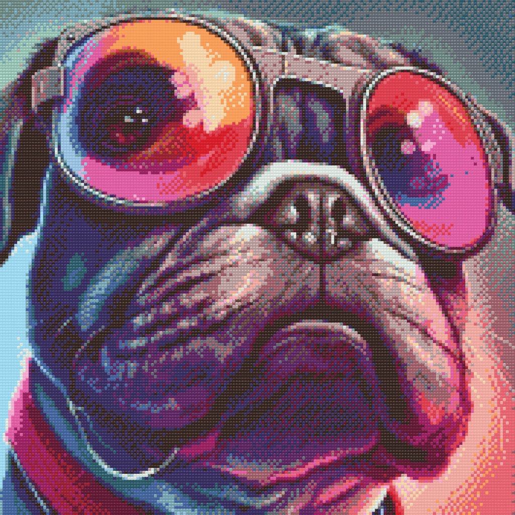 Diamond Painting - Dog with Stylish Glasses 2 