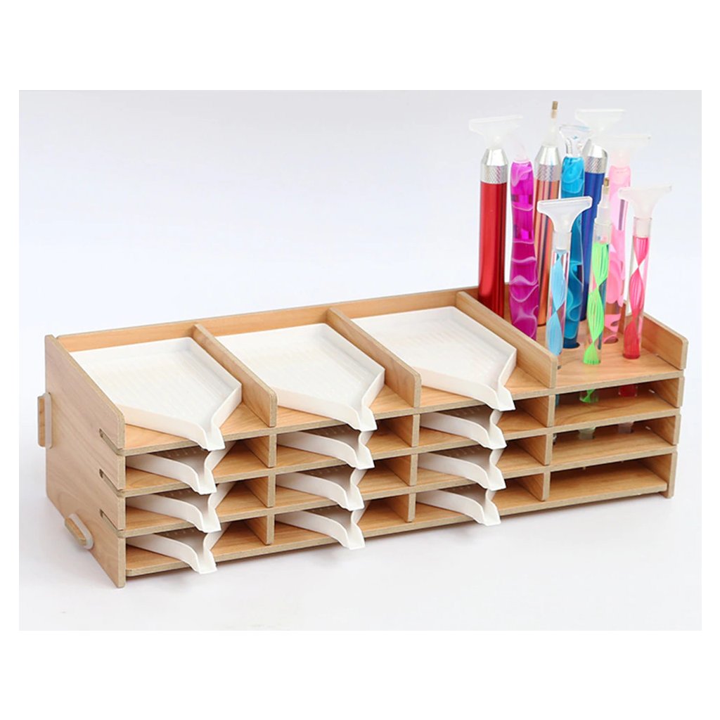 Wooden organizer for trays 