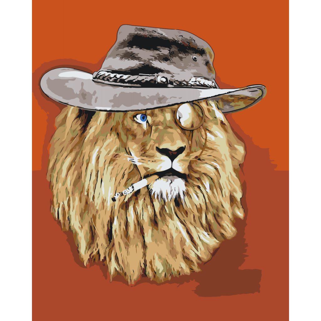 Paint by Number - Lion with a Hat 