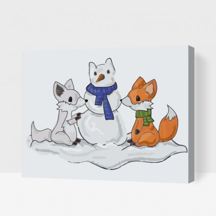 Paint by Number - Fox and Snowman