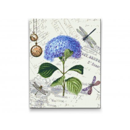 Diamond Painting - Hortensia and dragonflies