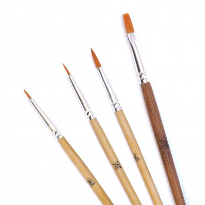 Set of paint brushes - Bamboo (4pcs)