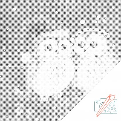 Dotting points - Christmas Owls