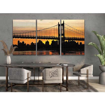 Diamond Painting - Sunset in the city (set of 3)