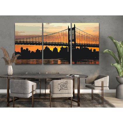 Paint by Number - Sunset in the city (set of 3)