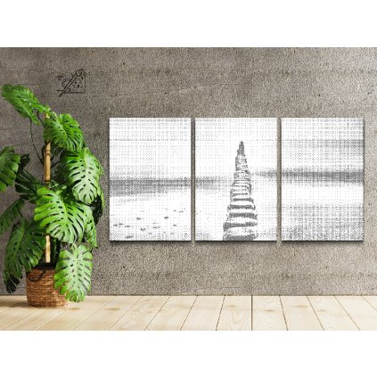 Dotting points - Groyne in the Baltic Sea (set of 3)