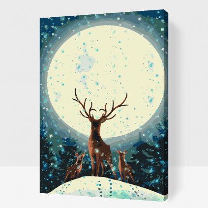 Paint by Number - Deer under Full Moon