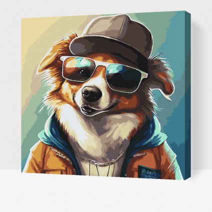 Paint by Number - Dog with Stylish Glasses 3