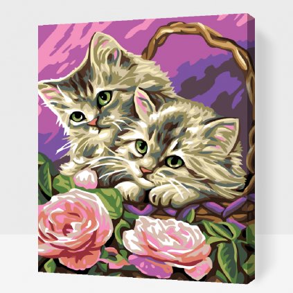 Paint by Number - Kittens in Basket
