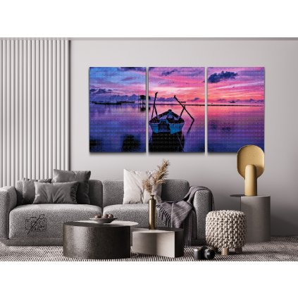 Diamond Painting - Boat at the Sunset (set of 3)