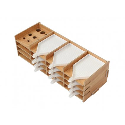 Wooden organizer for trays 