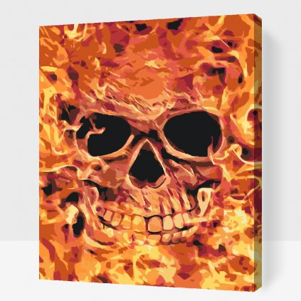 Paint by Number - Skull on Fire