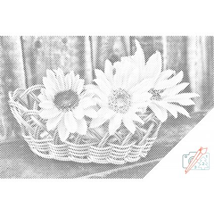 Dotting points - Basket with Sunflowers