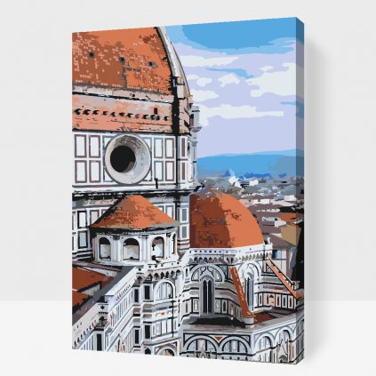 Paint by Number - A view up close of the Florence cathedral