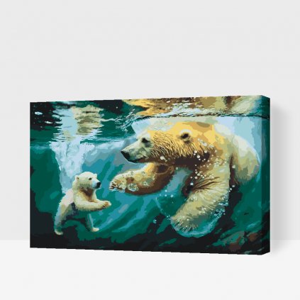 Paint by Number - Polar bear swimming