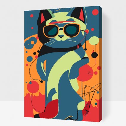 Malování podle čísel - Pop art kočka