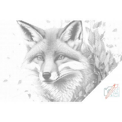 Tečkování - Liška s listím