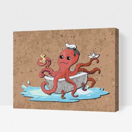 Malování podle čísel - Chobotnice ve vaně