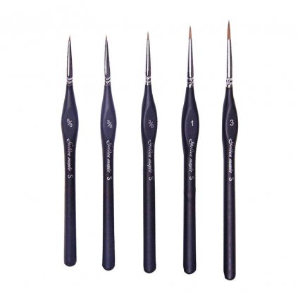 Paint Brushes Set - Black Ergonomic 5 Pcs