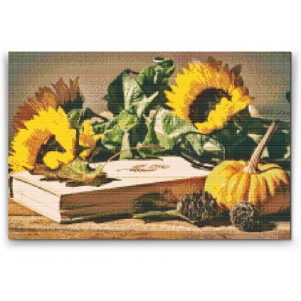 Diamond Painting - Pumpkin and Sunflowers
