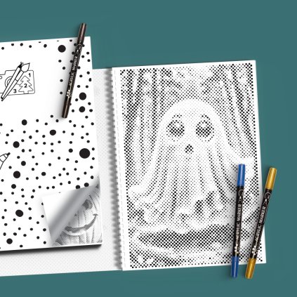 Dotting book - Halloween (Variant 3 colours (black, blue, gold))
