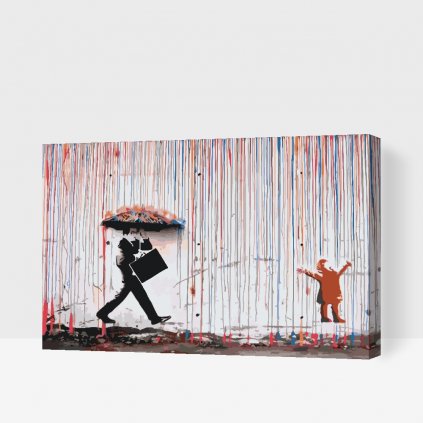 Paint by Number - Banksy - Colorful rain