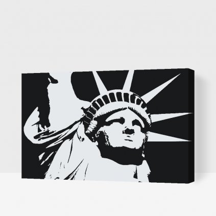 Paint by Number - B/W Statue of Liberty