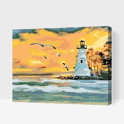 Paint by Number - Lighthouse with Seagulls