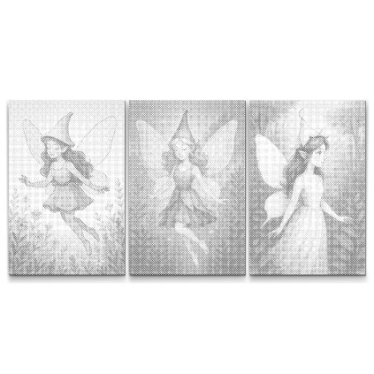 Dotting_Points_Magical_forest_fairies_set_of_3_canvases_M7