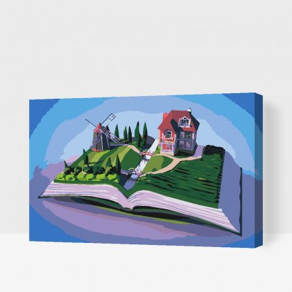 Paint by Number - Windmill on the Book