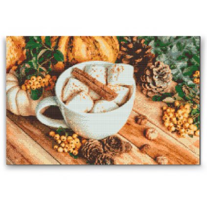 Diamond Painting - Cup with Marshmallows and Cinnamon