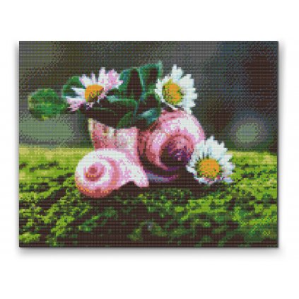 Diamond Painting - Daisies in the Conch