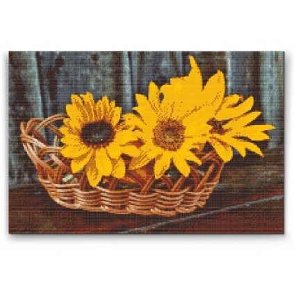 Diamond Painting - Basket with Sunflowers