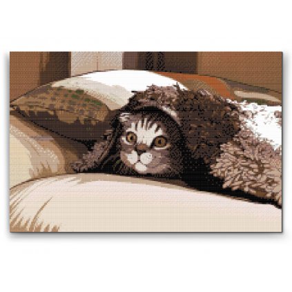 Diamond Painting - Kitty under the Pillow