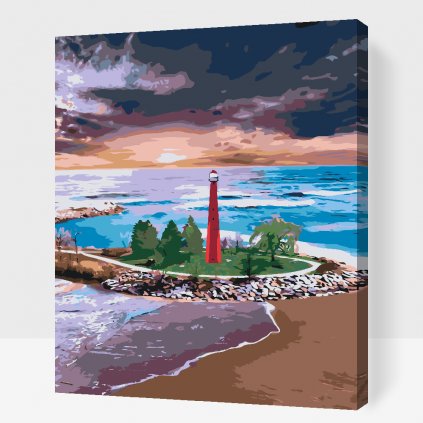 Paint by Number - Tall Red Lighthouse