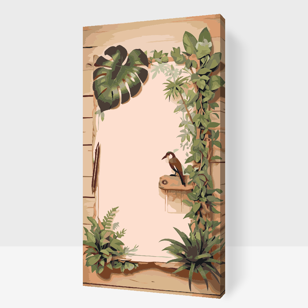 paint-by-number-parchment-surrounded-with-plants-paintingfromphoto