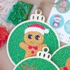 Diamond Decoration - Christmas Decoration (6pcs stickers, 3pcs wood)
