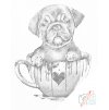 Dotting points - Pug in a Painted Mug 